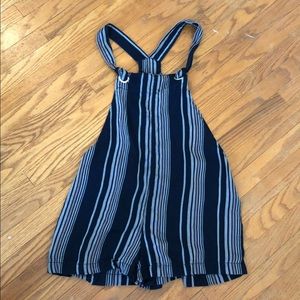 striped overall shorts